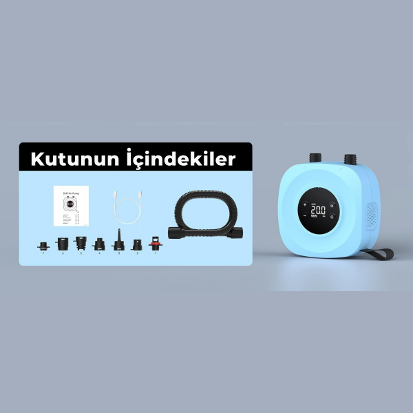 SavaBoards D18Pro şarjlı sup pompası 15 psi otomatik elektrikli paddle board pompası