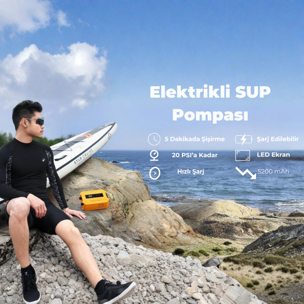 SavaBoards D21 Pro şarjlı elektrikli sup pompası yüksek batarya kapasiteli