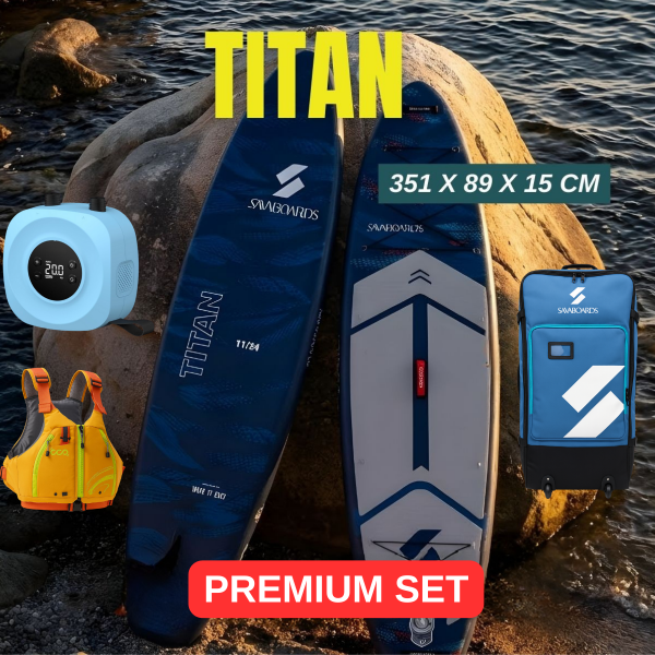 SavaBoards Titan Premium paddle board 335x86 cm üst segment sup